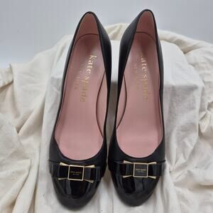 Kate Spade New York Bowdie leather pumps in black women's size 9.5 B